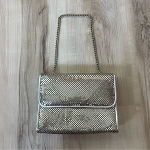 Vintage Whiting and Davis Disco Silver Mesh Purse Shoulder Chain